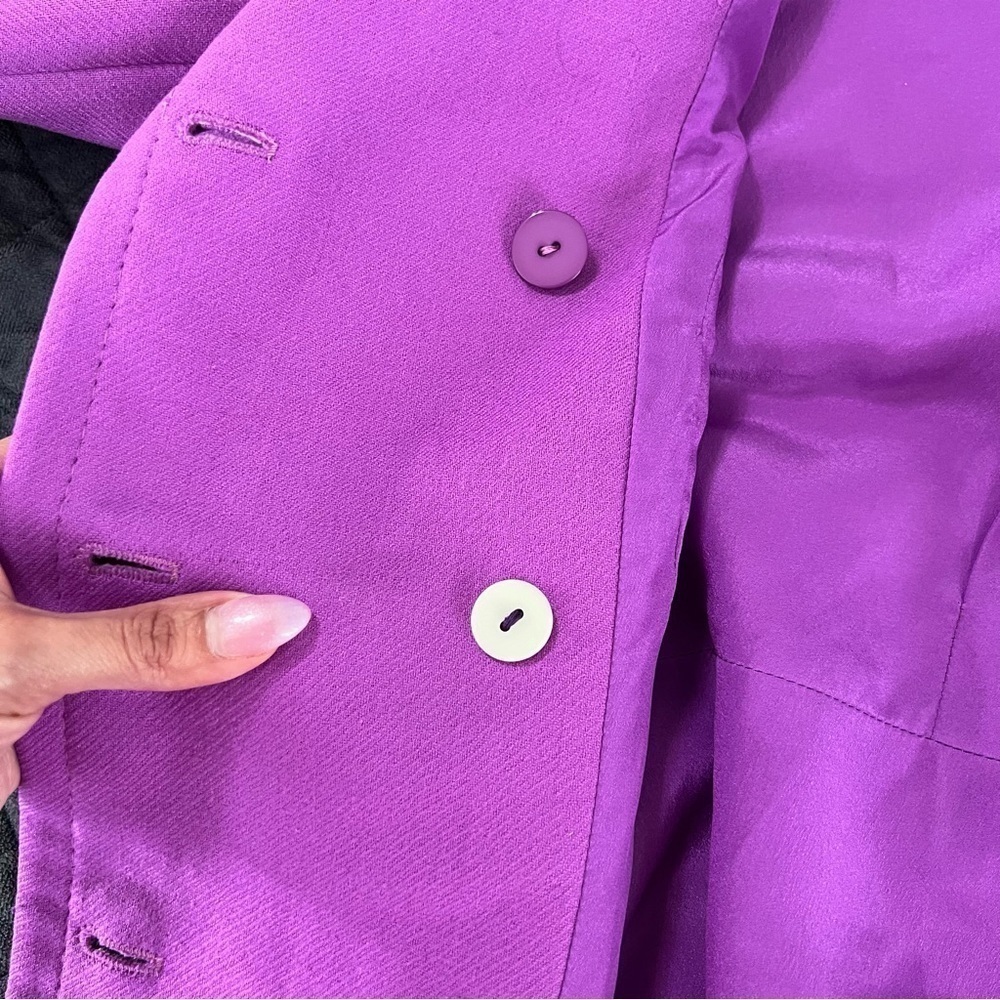 Valentino Boutique Blazer Vintage Size 10 Women Wool Purple Jacket Coat B29 - Picture 10 of 12